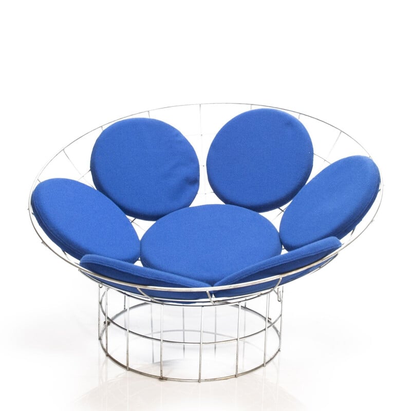 Blue Peacock Lounge Armchair by Verner Panton Denmark 1960