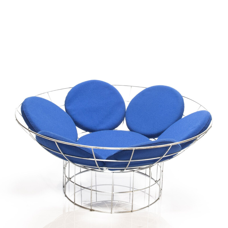 Blue Peacock Lounge Armchair by Verner Panton Denmark 1960