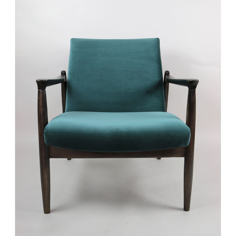 Fauteuil vintage en velours vert d'Edmund Homa, 1970