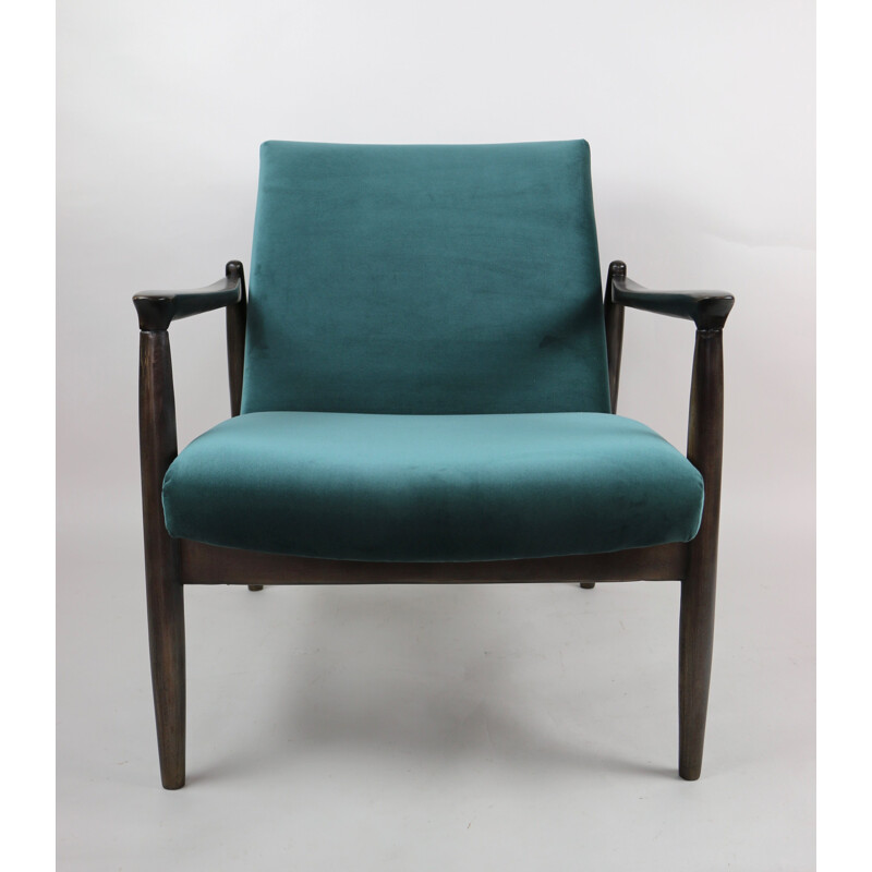 Vintage Green Velvet Armchair by Edmund Homa, 1970s