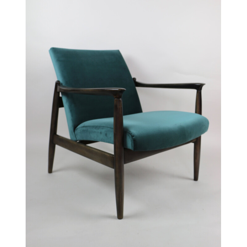 Vintage Green Velvet Armchair by Edmund Homa, 1970s