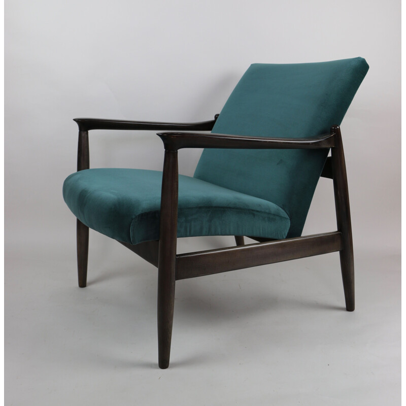 Vintage Green Velvet Armchair by Edmund Homa, 1970s