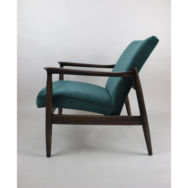 Vintage Green Velvet Armchair by Edmund Homa, 1970s