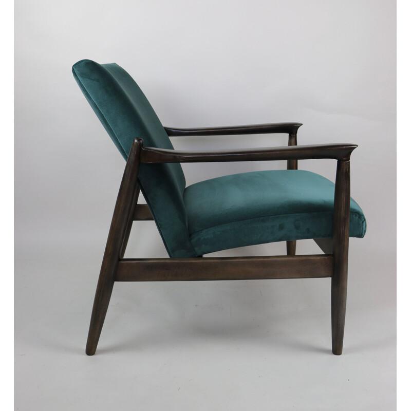 Vintage Green Velvet Armchair by Edmund Homa, 1970s