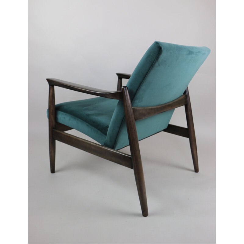 Vintage Green Velvet Armchair by Edmund Homa, 1970s