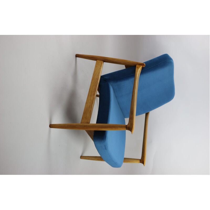 Fauteil lounge vintage en jade bleu d'Edmund Homa, 1970