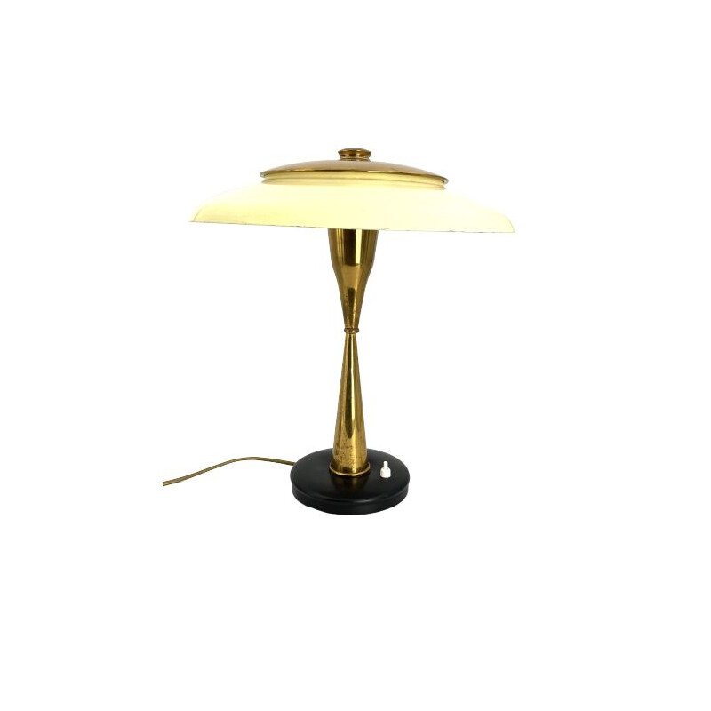 Oscar Torlasco Mid-Century Mod. 442 Brass Executive Desk Lamp, Prod. Lumi, Circa 1955