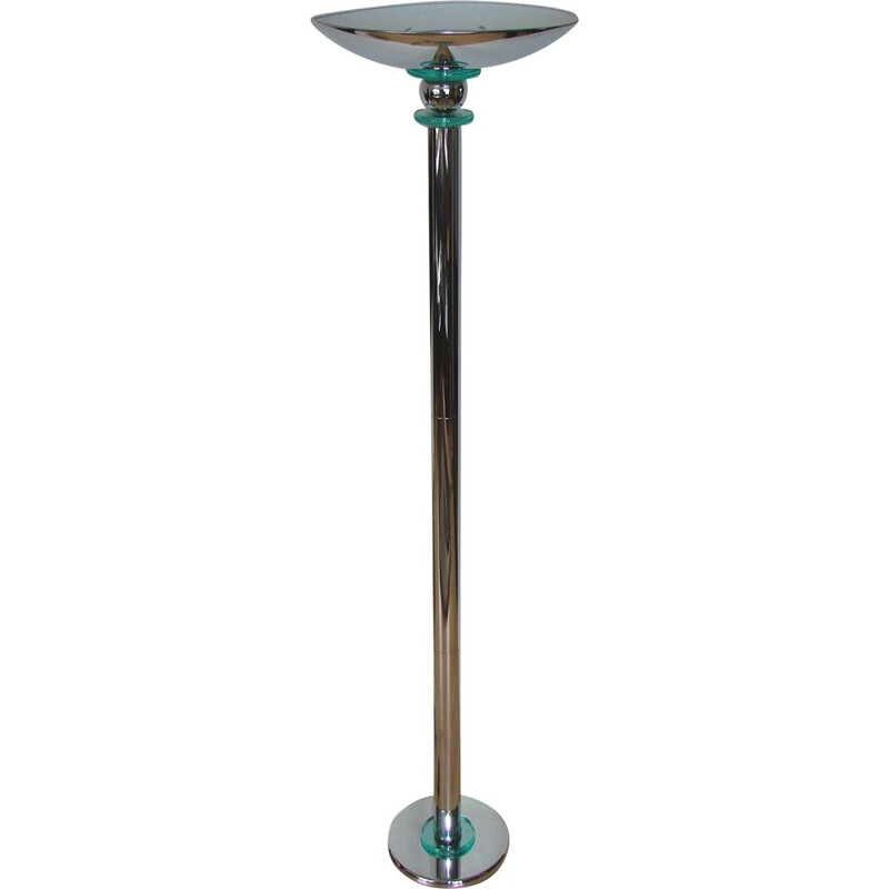 Vintage floor lamp in chromed steel and plastic, 1980