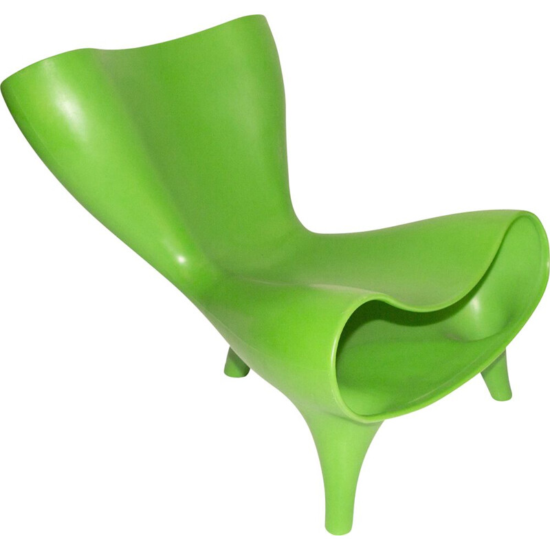 Vintage armchair l'Orgone vert by Marc Newson