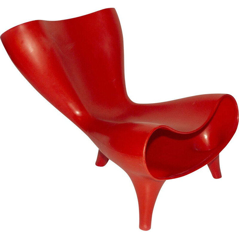 Vintage Red Orgone armchair by Marc Newson