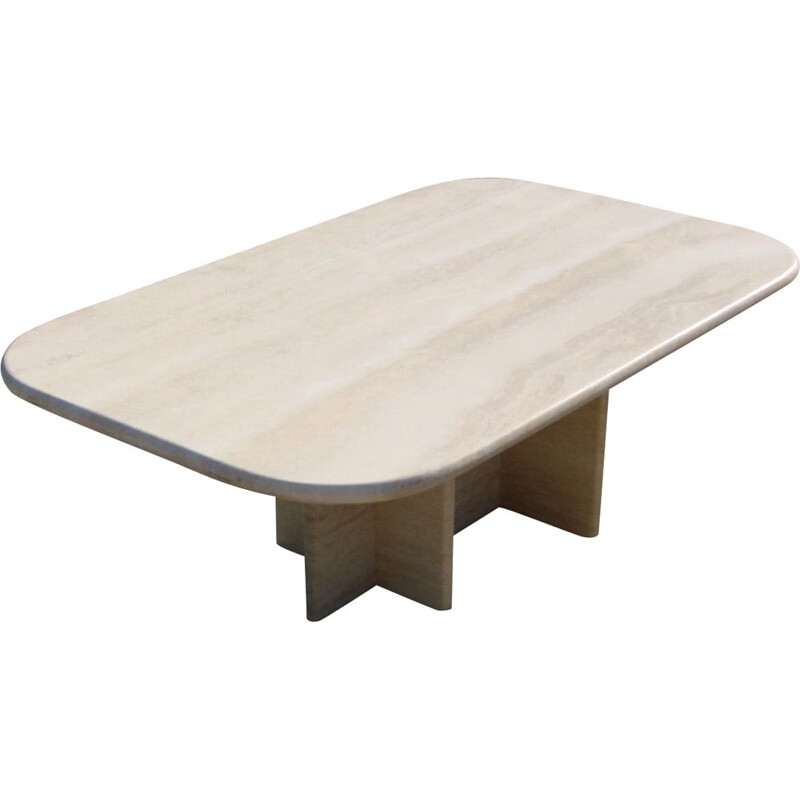 Vintage heavy Italian travertine table 1970