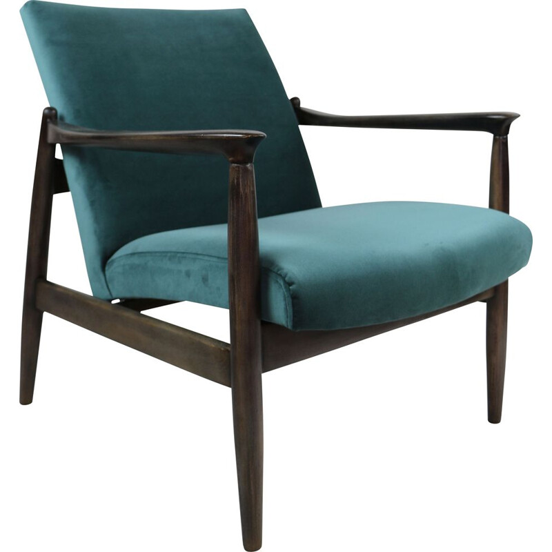 Vintage Green Velvet Armchair by Edmund Homa, 1970s