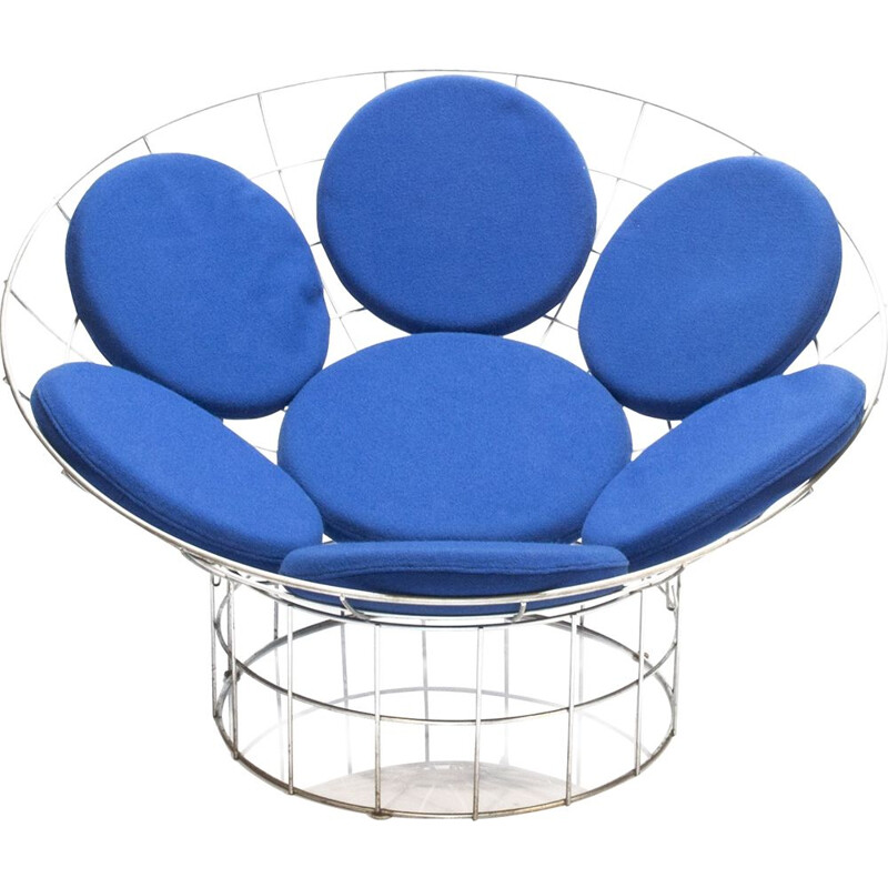 Blue Peacock Lounge Armchair by Verner Panton Denmark 1960