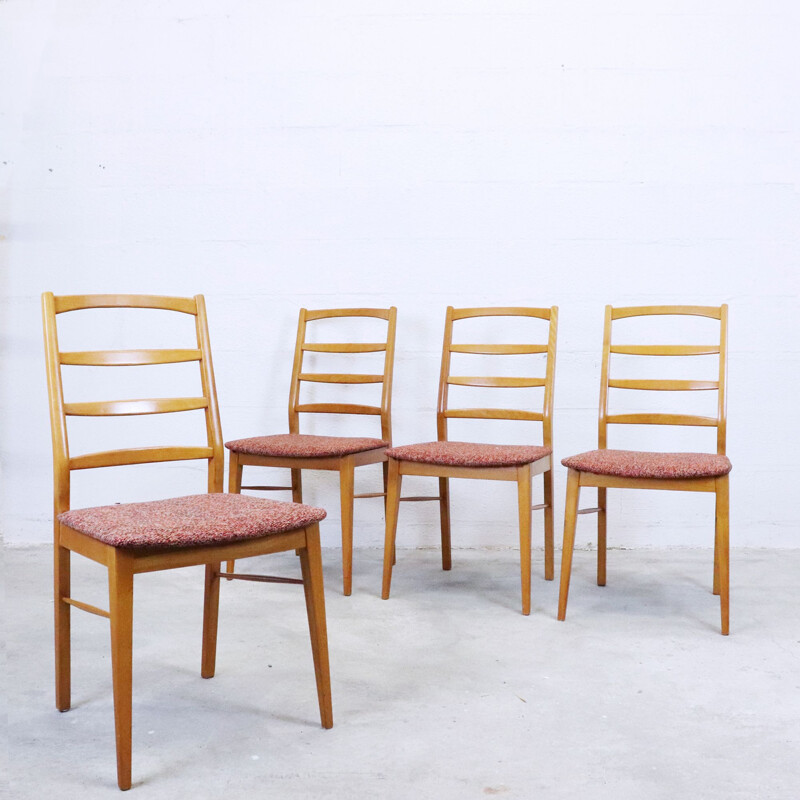 Set of 4 vintage oak table chairs, 1960