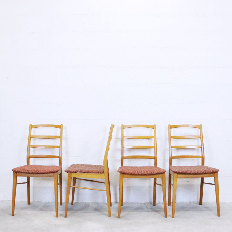 Set of 4 vintage oak table chairs, 1960