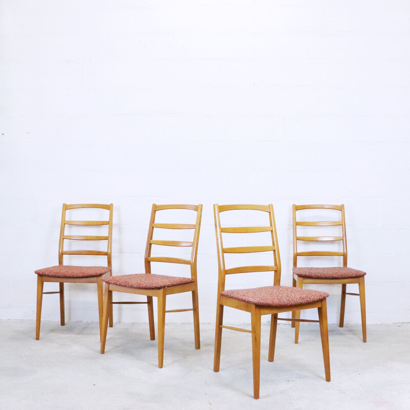 Set of 4 vintage oak table chairs, 1960