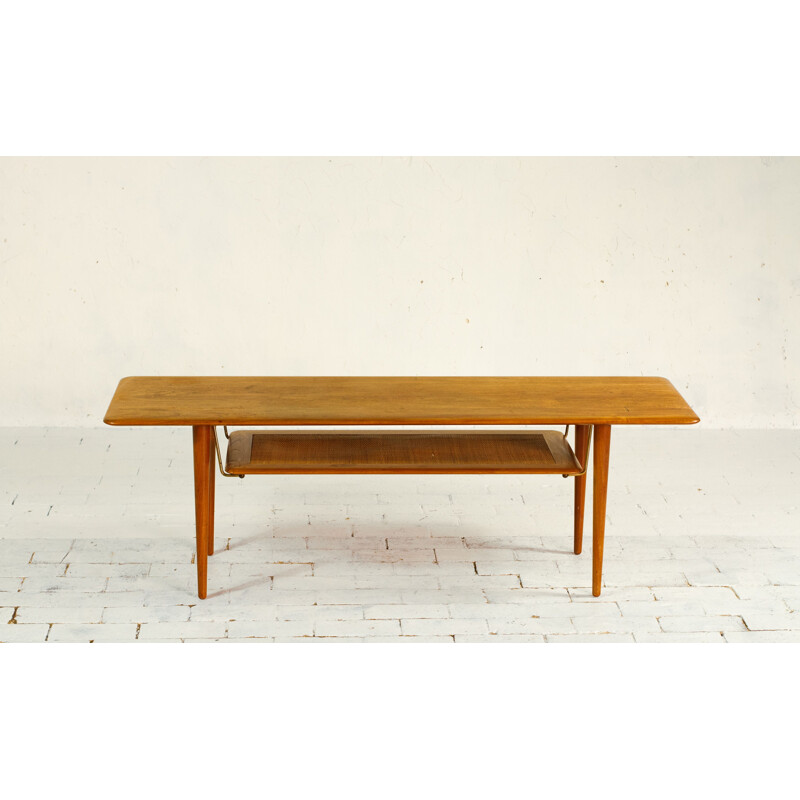 Vintage teak coffee table by Peter Hvidt and Orla Molgaard Nielsen, FD516 Denmark, 1956