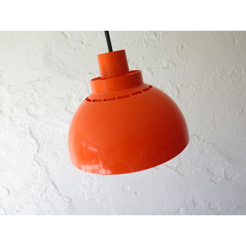 Vintage plastic hanging lamp, orange or brown 1970