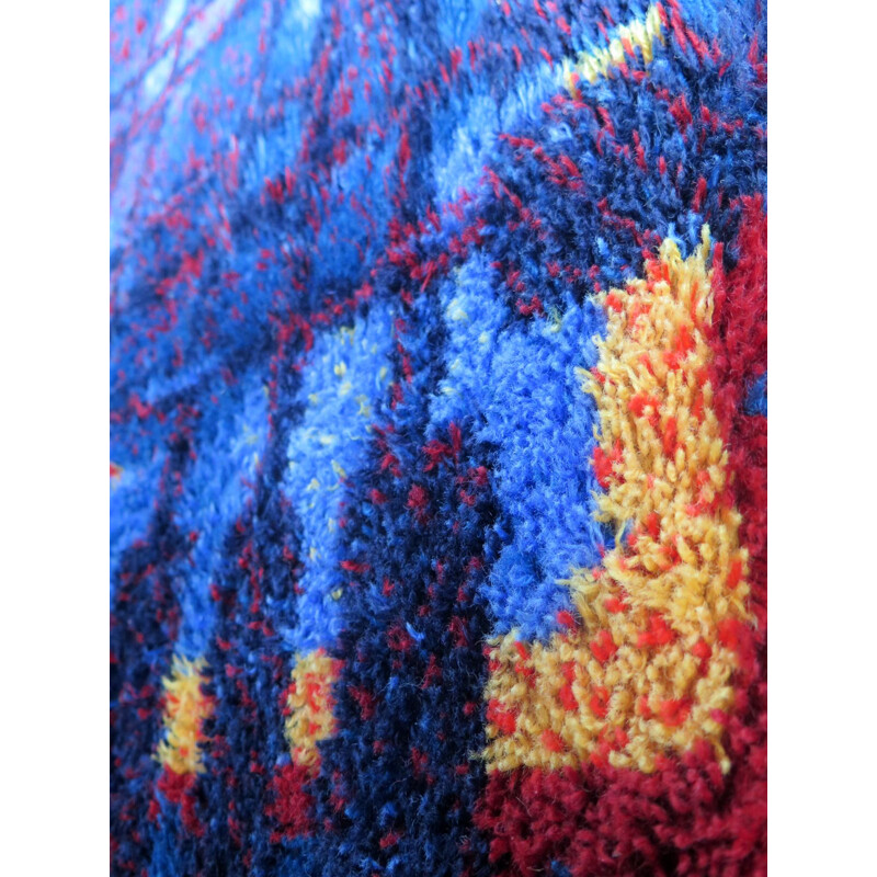 Vintage multicoloured carpet in wool, Germany, 1970