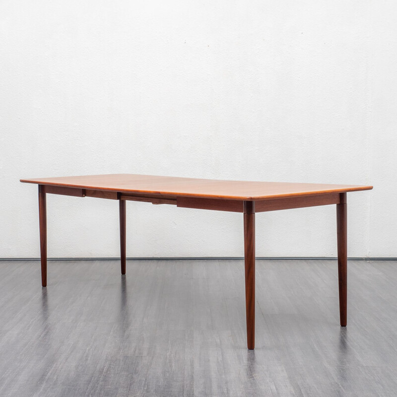 Grande table à manger vintage teck, Gustav Bahus, Norvège 1960