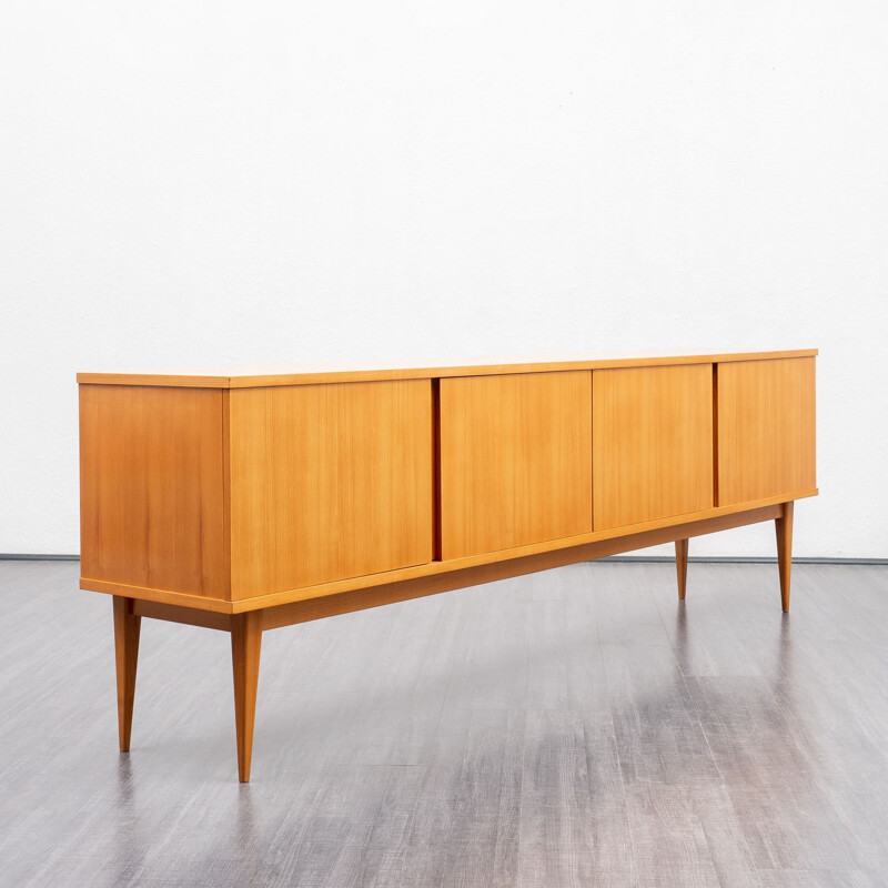 Vintage cubic cherry wood sideboard WK Möbel 1960