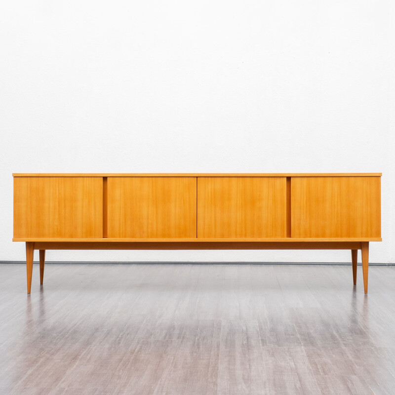 Vintage cubic cherry wood sideboard WK Möbel 1960