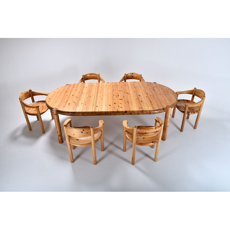 Pinewood mid century Dining Table by Rainer Daumiller, 1960s