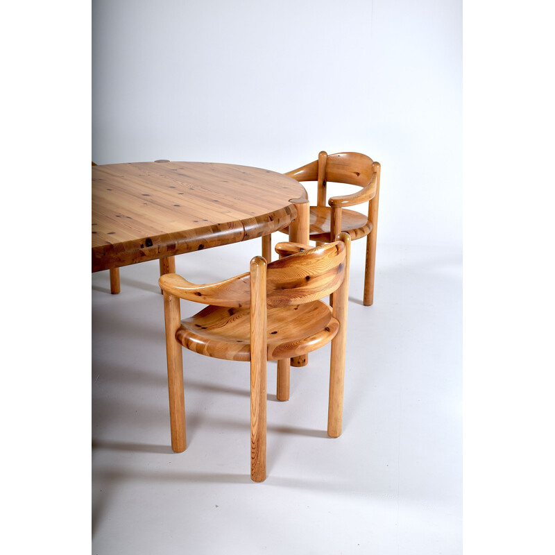 Pinewood mid century Dining Table by Rainer Daumiller, 1960s