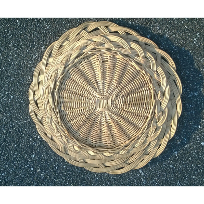 Vintage wicker mirror 1960