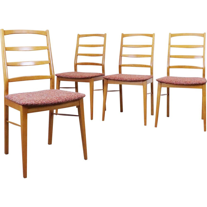 Set of 4 vintage oak table chairs, 1960