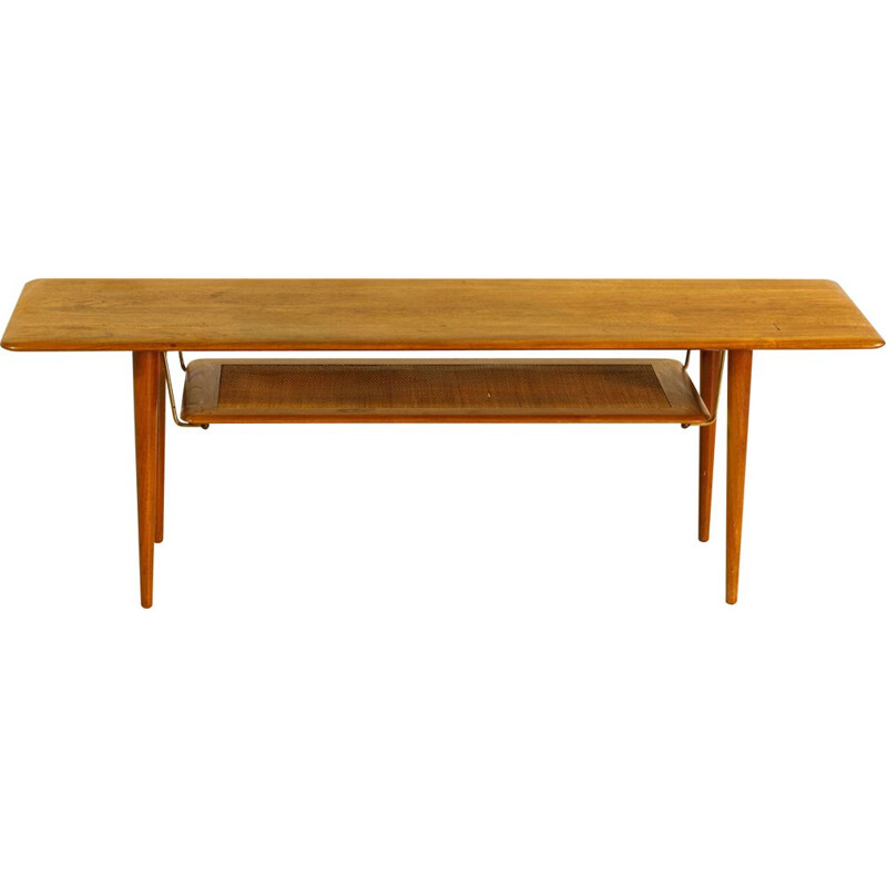 Vintage teak coffee table by Peter Hvidt and Orla Molgaard Nielsen, FD516 Denmark, 1956