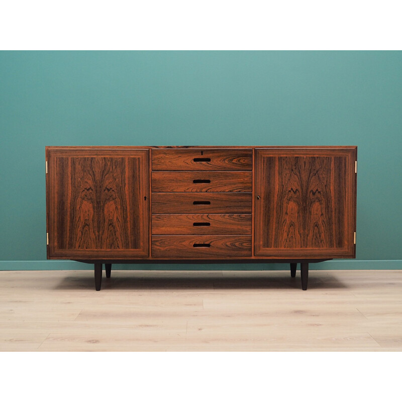 Winding vintage sideboard rosewood  Scandinavian 1970s 