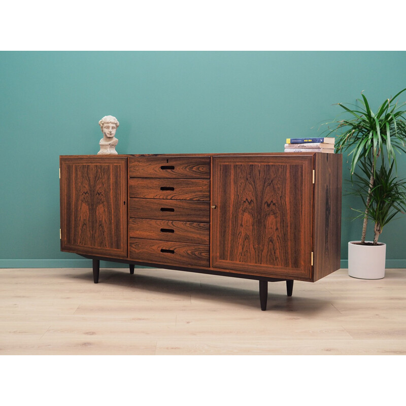 Winding vintage sideboard rosewood  Scandinavian 1970s 