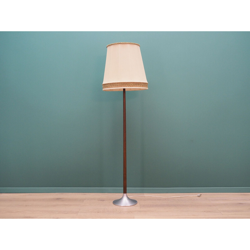 Floor lamp vintage  wood and fabric Danish 1960