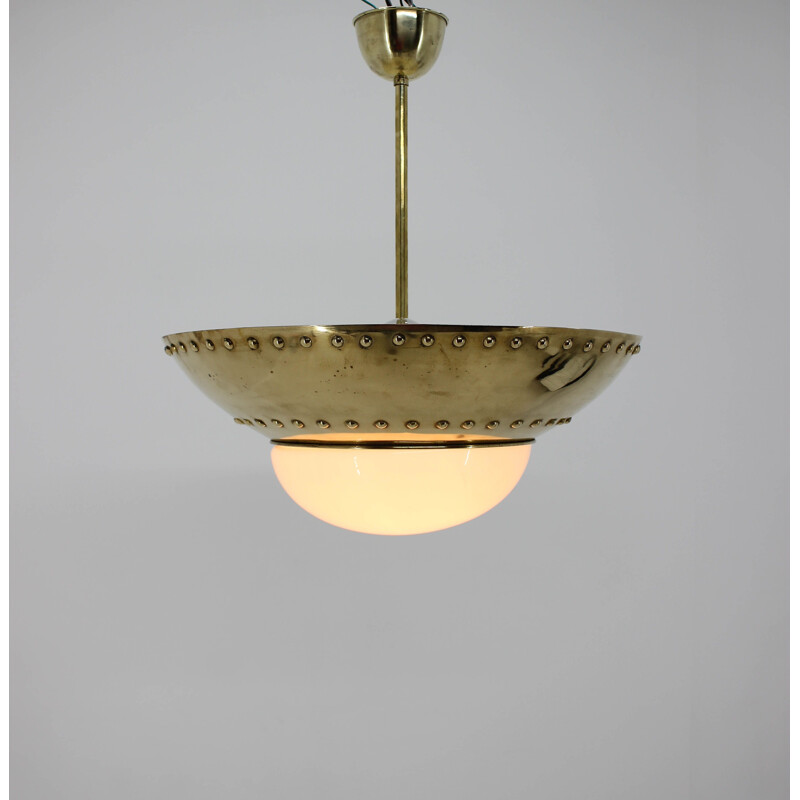 Vintage unique brass chandelier by Franta Anyz, 1920s
