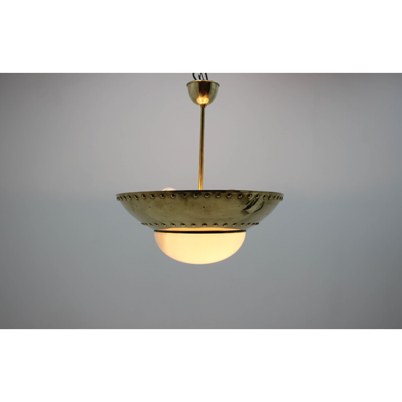 Vintage unique brass chandelier by Franta Anyz, 1920s