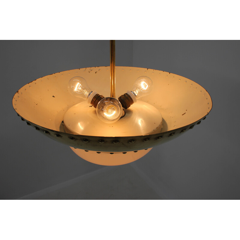 Vintage unique brass chandelier by Franta Anyz, 1920s