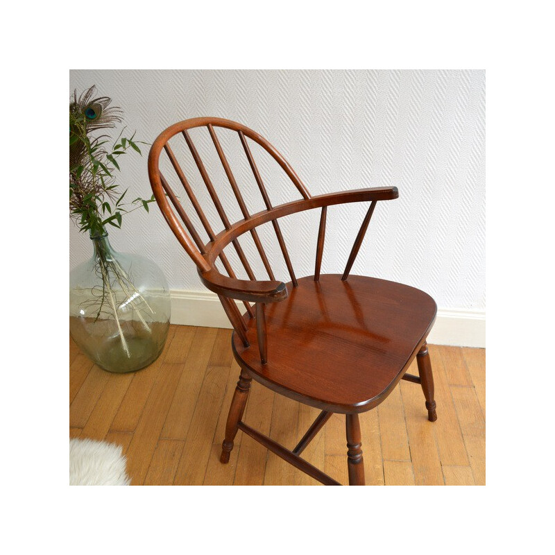 Chaise vintage Windsor en bois - 1950
