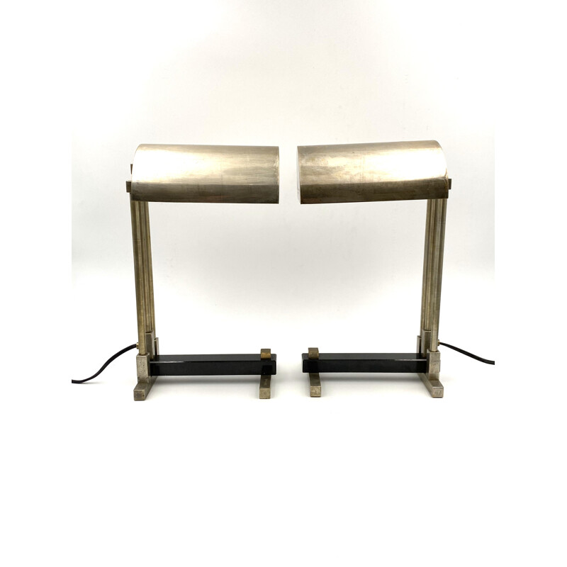  Pair of Bauhaus cubist shaped Lamps Diamant Art Studio New York 1938