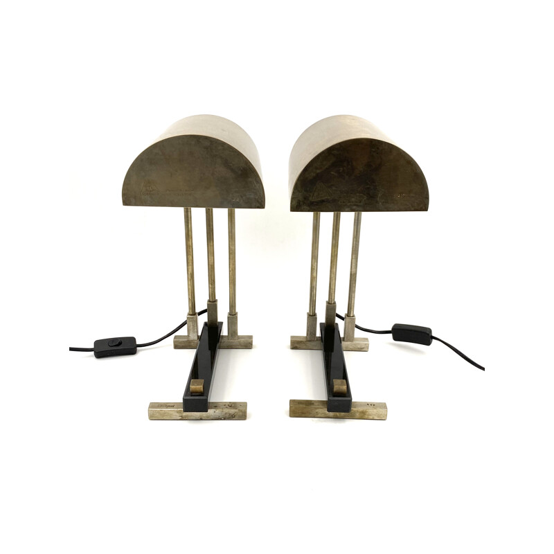  Pair of Bauhaus cubist shaped Lamps Diamant Art Studio New York 1938