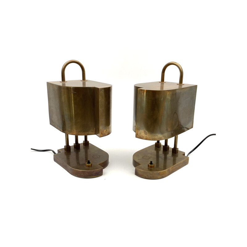 Marcel Breuer Bauhaus Brass Table mid century Desk Lamps