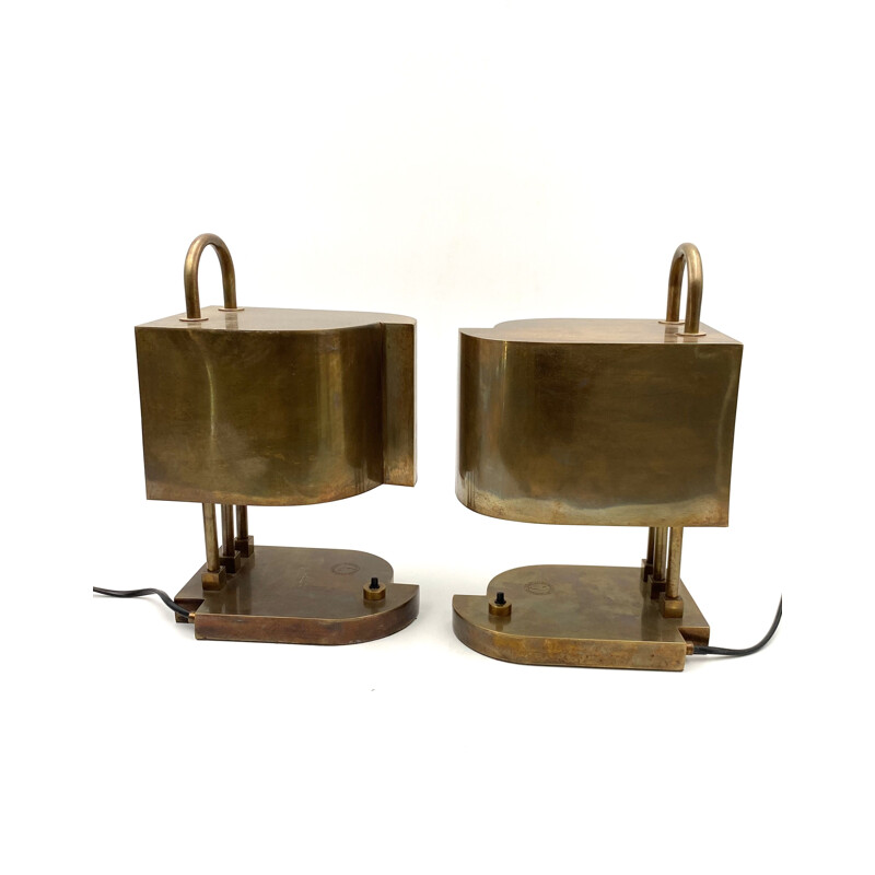 Marcel Breuer Bauhaus Brass Table mid century Desk Lamps