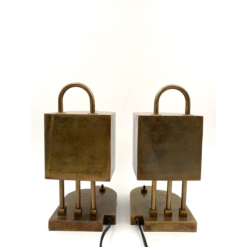 Marcel Breuer Bauhaus Brass Table mid century Desk Lamps