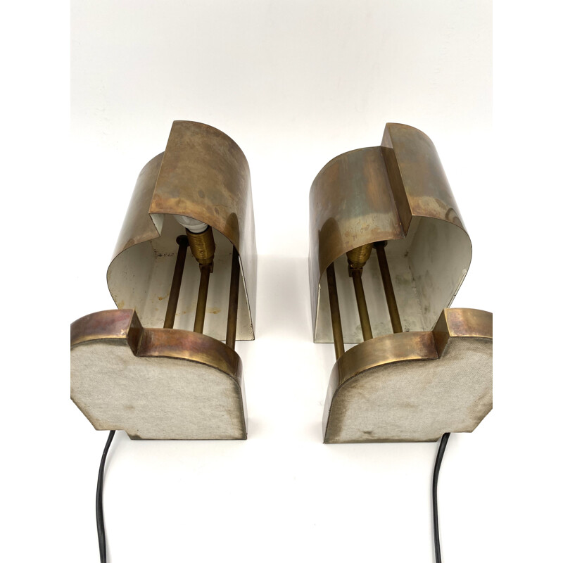 Lampes de bureau vintage en laiton Marcel Breuer Bauhaus