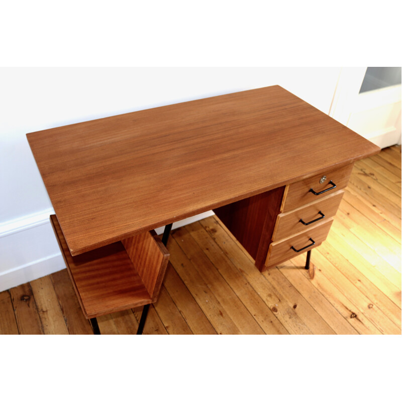 Jacques Hitier 1950 vintage teak desk