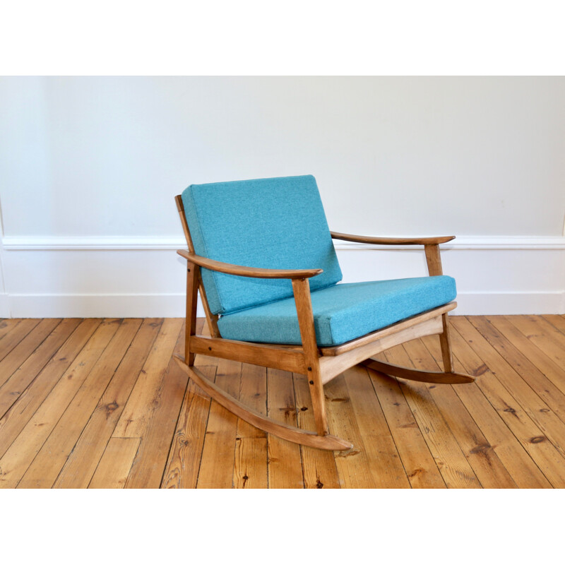 Rocking-chair vintage beech by Thonet 1960