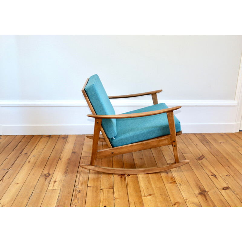 Rocking-chair vintage beech by Thonet 1960