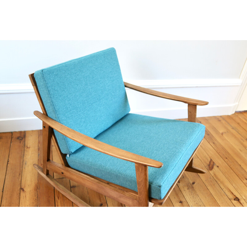 Rocking-chair vintage beech by Thonet 1960