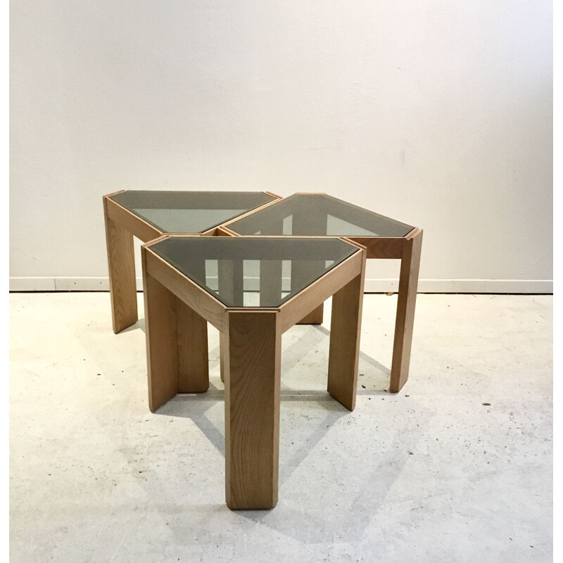 Set of 3 coffee tables by Porada Arredi, 1970s