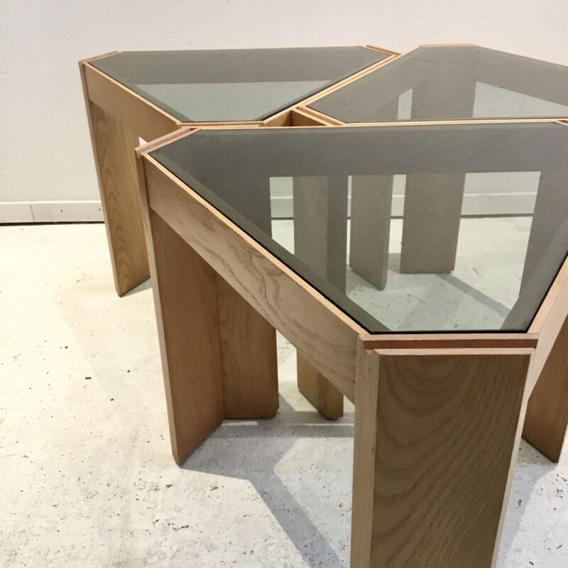 Set of 3 coffee tables by Porada Arredi, 1970s